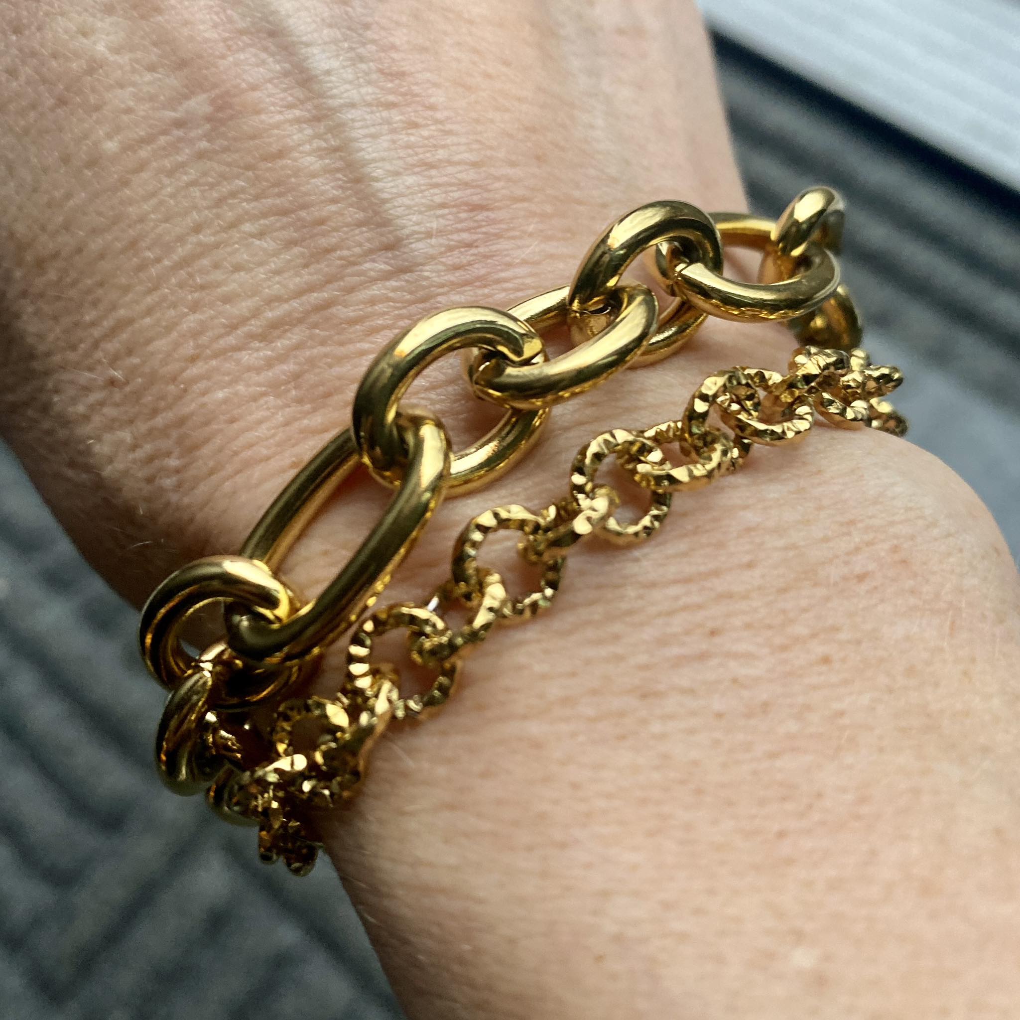 Armband dömu gróft hlekkja gyllt