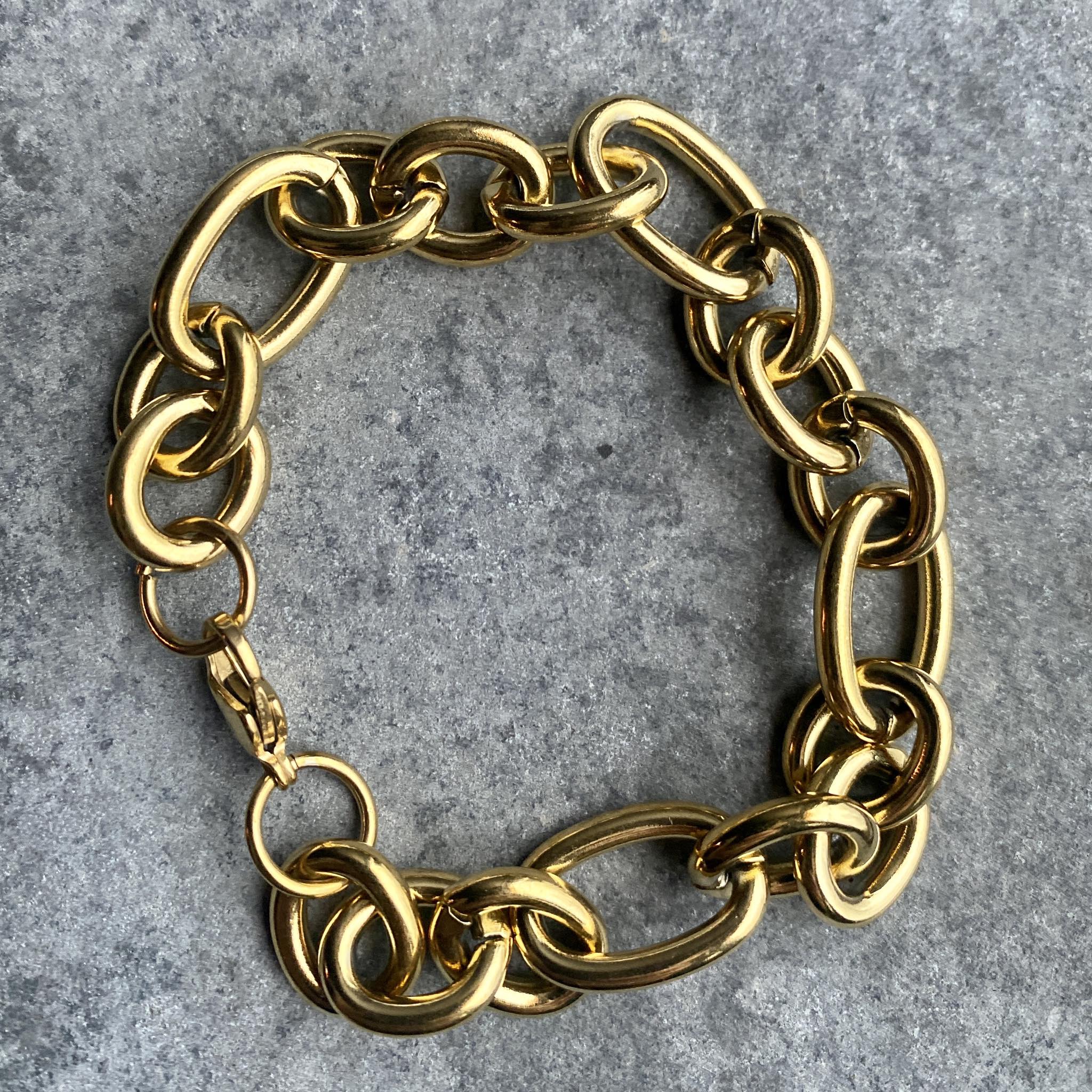 Armband dömu gróft hlekkja gyllt