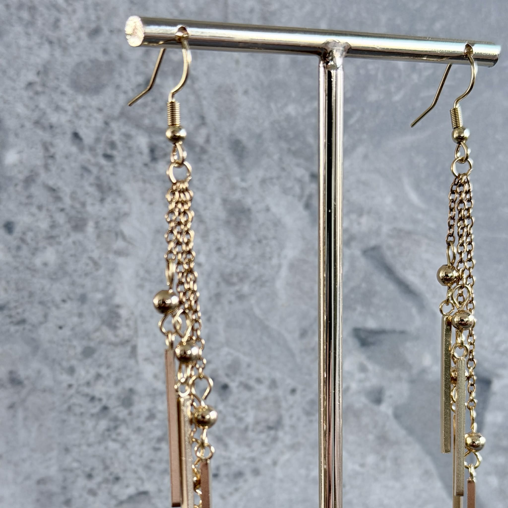 Lokkar gull með 4 keðjum gull